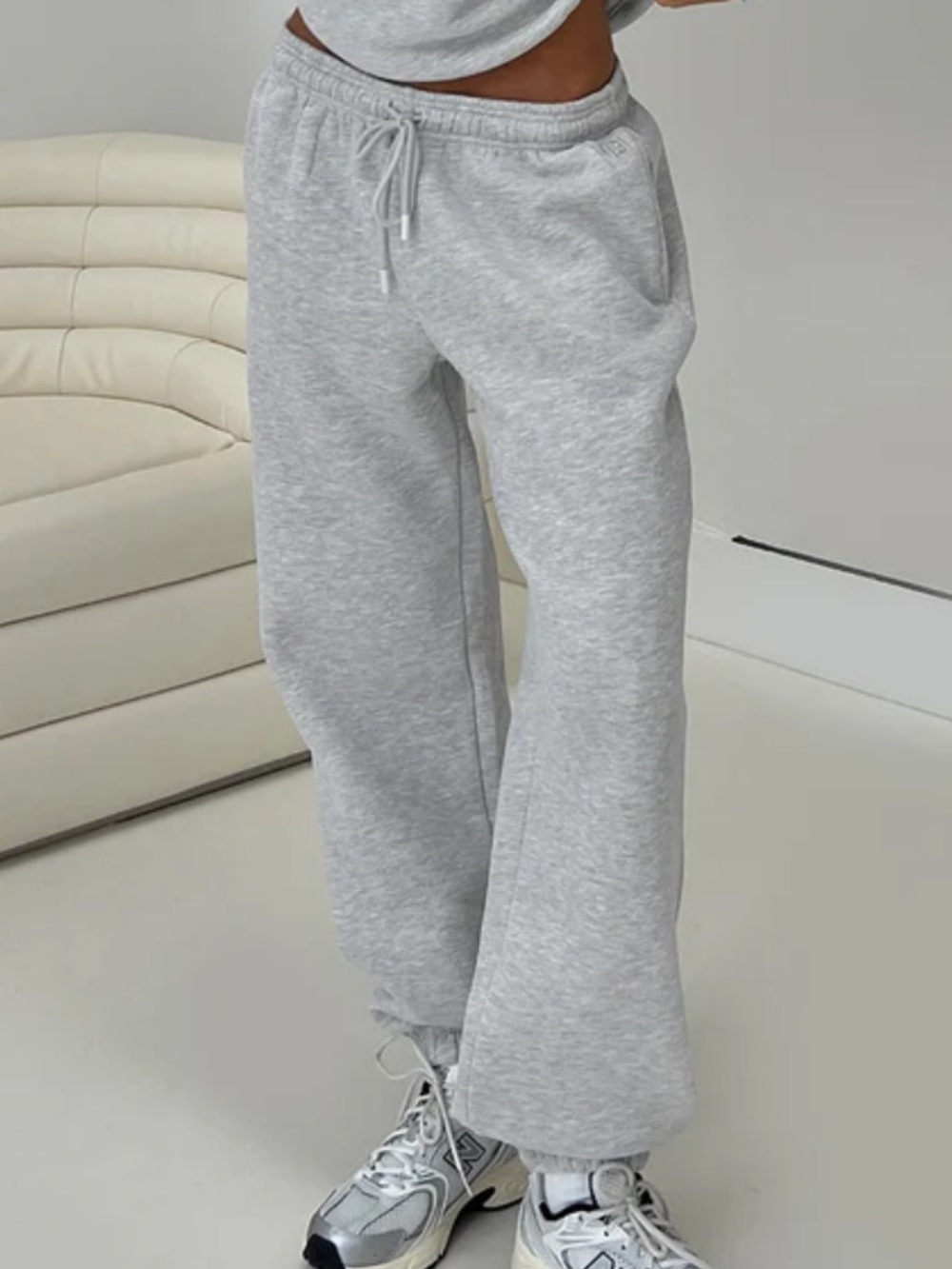 Princess Polly Heather Gray Joggers with Drawstring